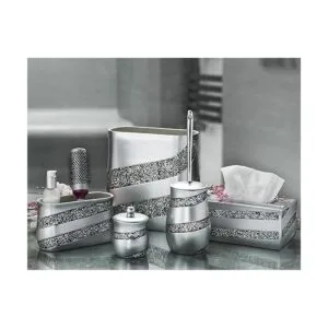 Creative Scents Soporte de mosaico plateado Qtip Tarro_5