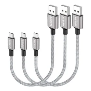 SUNGUY Cable micro USB corto de 1.5 pies 3 unidades_1