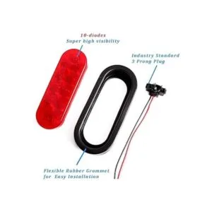 CZC AUTO Luces LED de remolque de 6 pulgadas rojas y_3