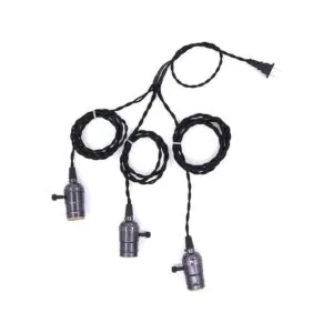 Swpeet Cable de luz colgante vintage triple con_4