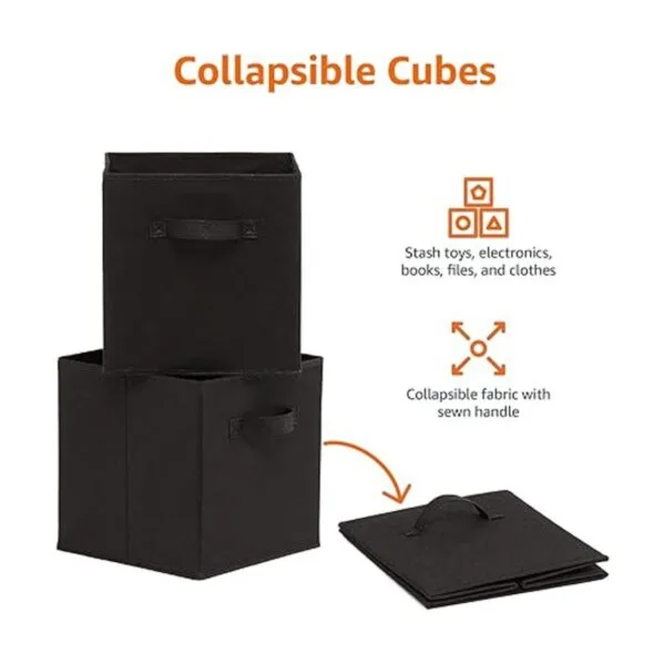 Organizador de cubos de almacenamiento de tela plegable_2