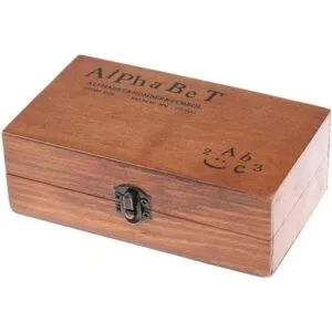 Juego de 70 sellos de goma de madera con números y letras_4