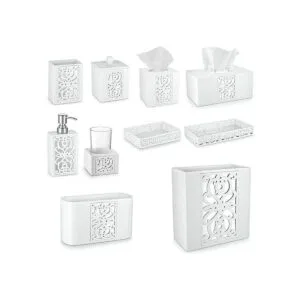 Creative Scents Dispensador de jabón blanco para baño_6