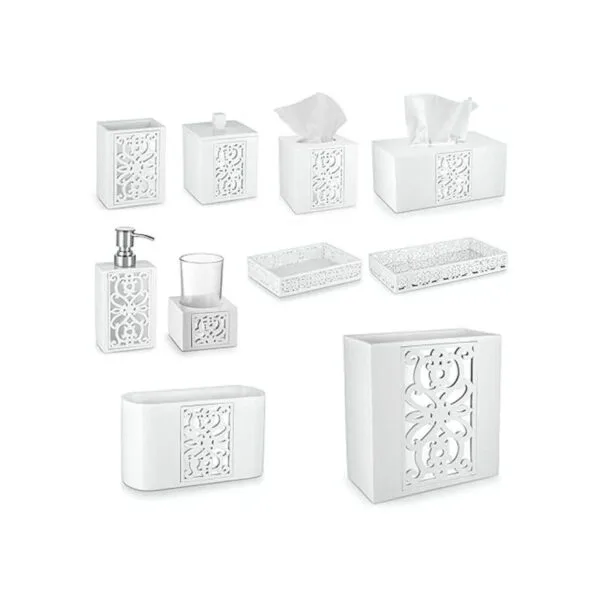 Creative Scents Dispensador de jabón blanco para baño_6