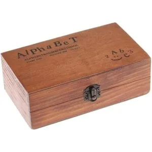 Juego de 70 sellos de goma de madera con números y letras_3