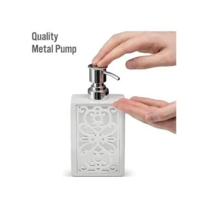 Creative Scents Dispensador de jabón blanco para baño_4