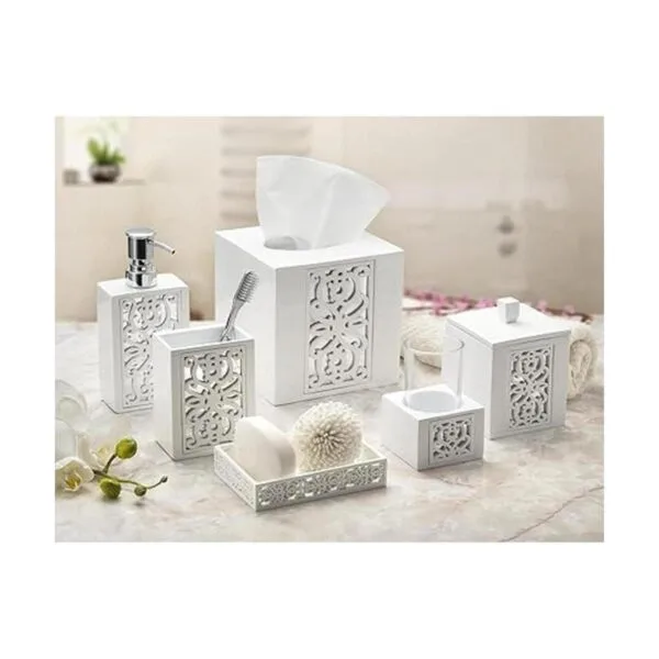 Creative Scents Dispensador de jabón blanco para baño_5