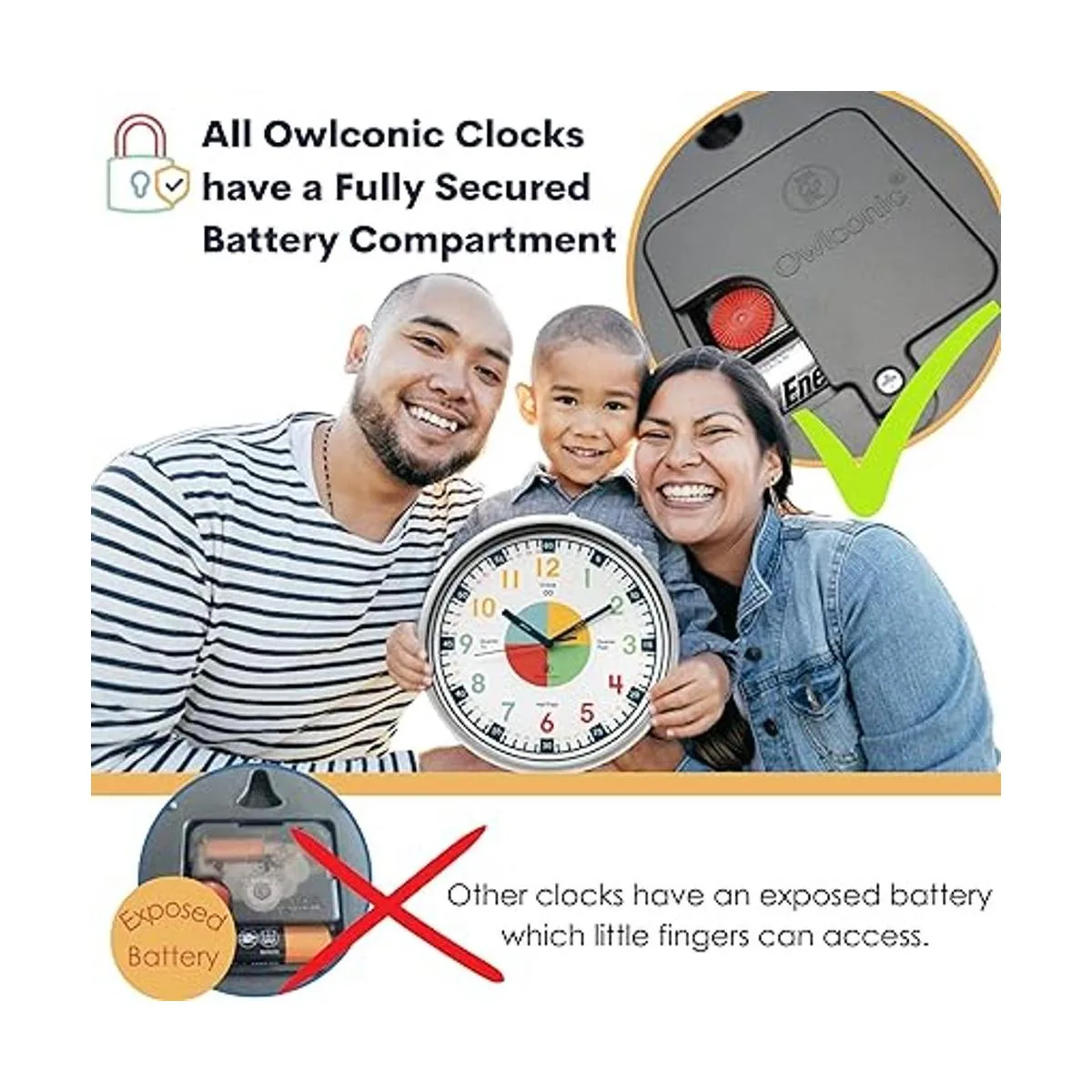 OWLCONIC Reloj de enseñanza para contar la hora reloj_3