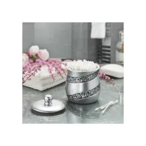 Creative Scents Soporte de mosaico plateado Qtip Tarro_2