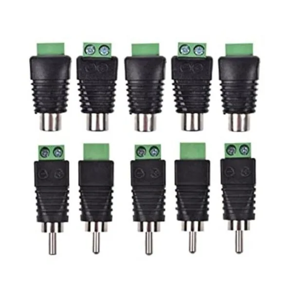 Lemoy Paquete de 10 conectores RCA macho y hembra a_1