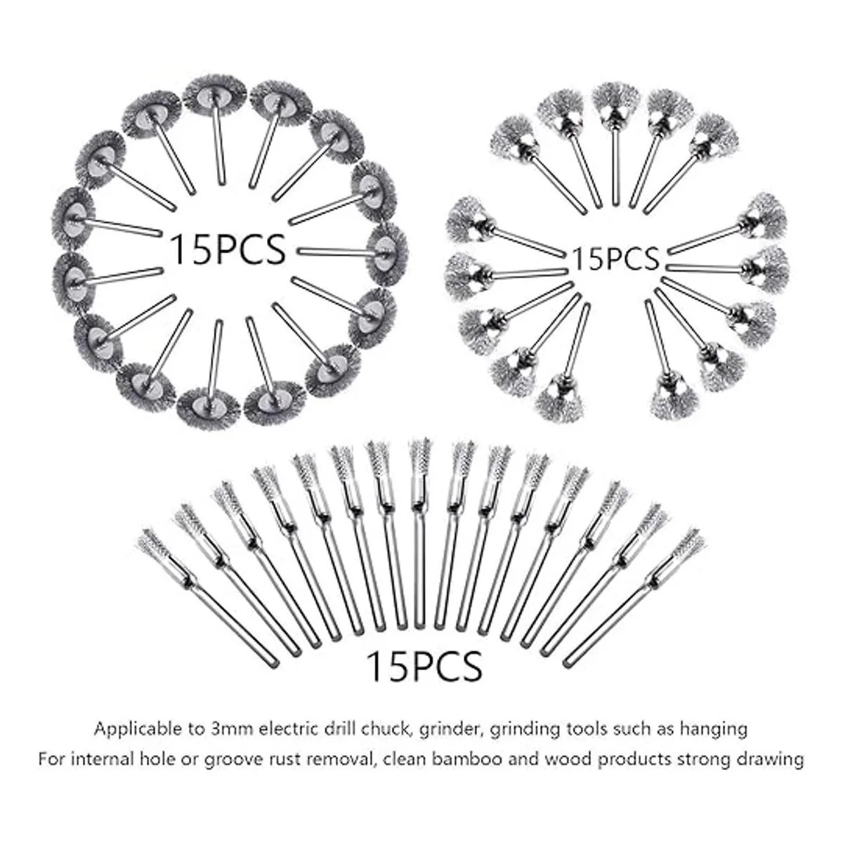 Rocaris Juego de 45 cepillos de alambre de acero para_4