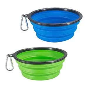 Comsun Paquete de 2 cuencos plegables para perros de_1