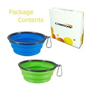 Comsun Paquete de 2 cuencos plegables para perros de_7