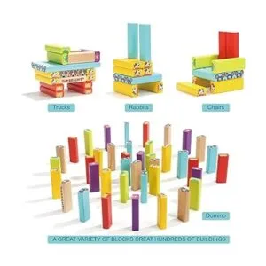 TOP BRIGHT Bloques de madera de colores para apilar para_5