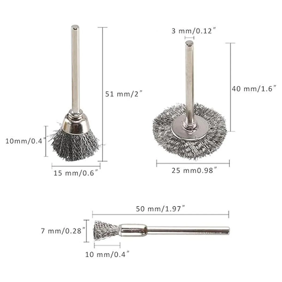 Rocaris Juego de 45 cepillos de alambre de acero para_3