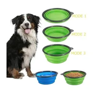 Comsun Paquete de 2 cuencos plegables para perros de_3