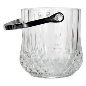 Lilys Home Cubo de hielo de vidrio con mango y pinzas SS_5