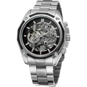 FORSINING Reloj de pulsera de acero inoxidable para hombre_1
