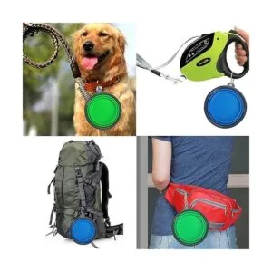 Comsun Paquete de 2 cuencos plegables para perros de_5