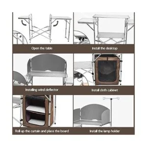 CampLand Mesa de cocina plegable portátil para exteriores_4
