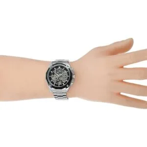 FORSINING Reloj de pulsera de acero inoxidable para hombre_6