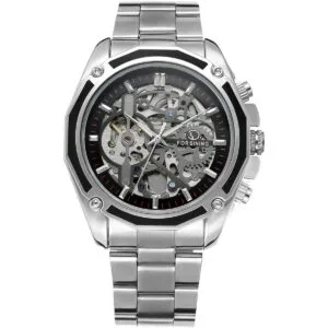 FORSINING Reloj de pulsera de acero inoxidable para hombre_2