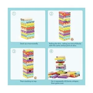 TOP BRIGHT Bloques de madera de colores para apilar para_4