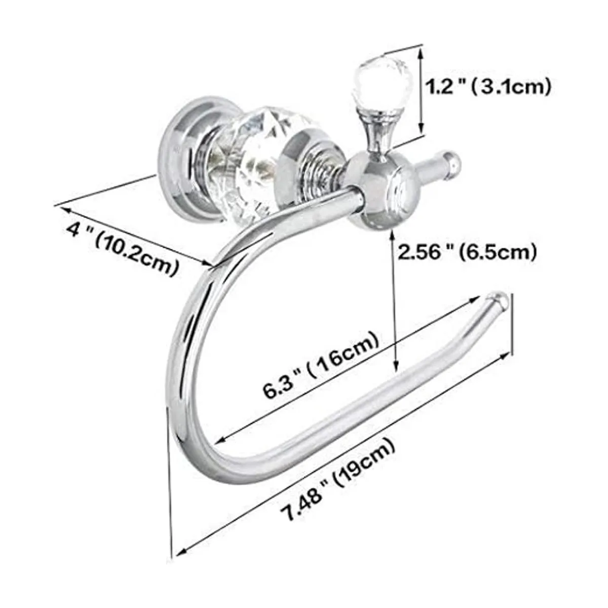 Kabter Crystal Series Portarrollos de papel higiénico de_2