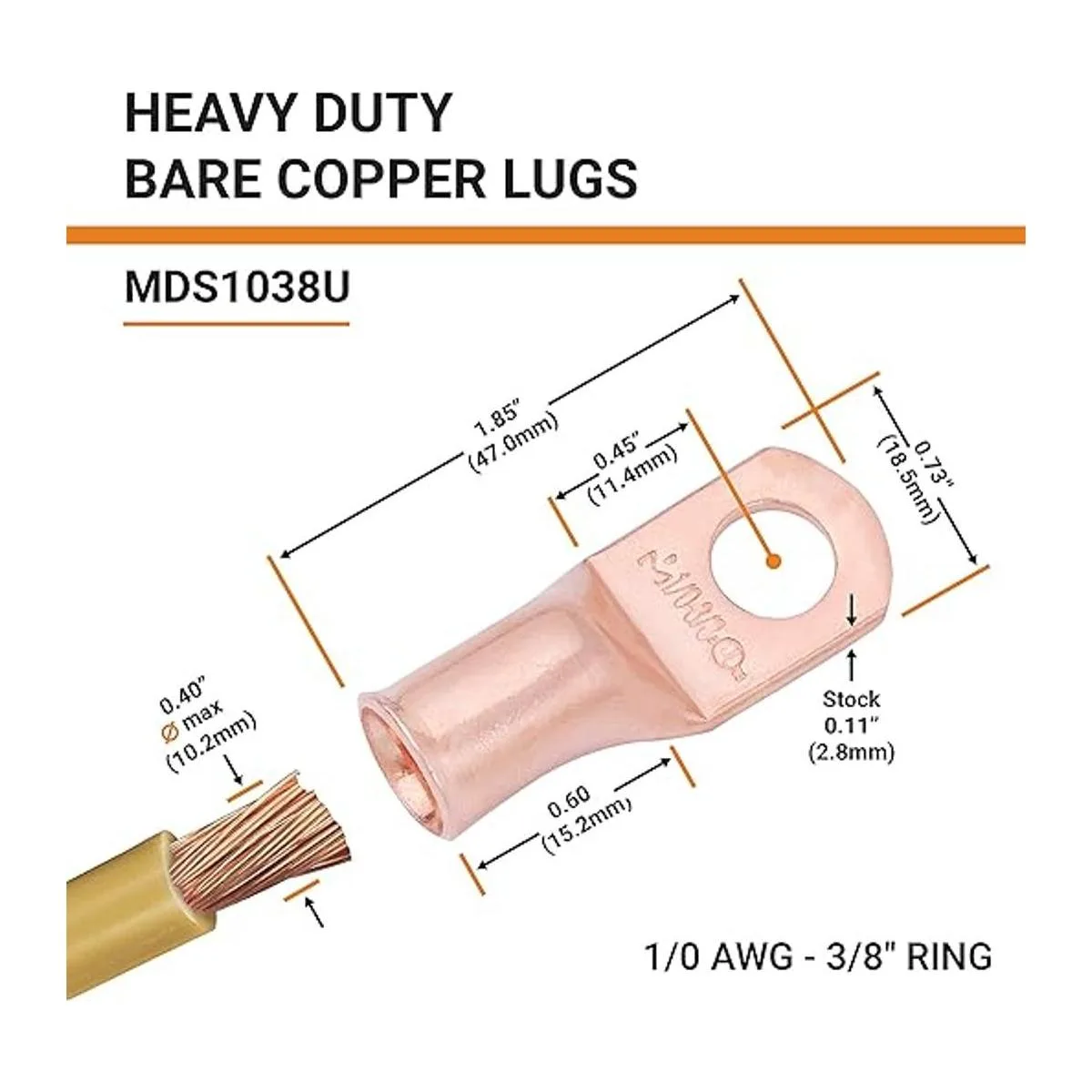 SELTERM Terminal para cable 10 AWG y perno de 38 de_2