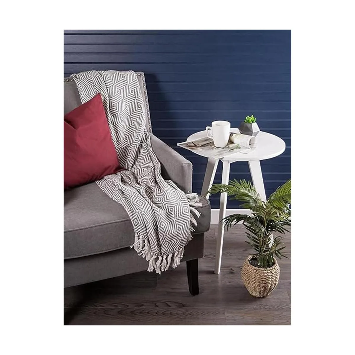 DII Colección Diamond Throw algodón tejido 50 x 60_5