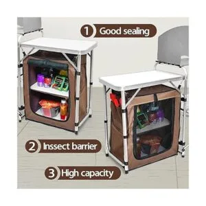 CampLand Mesa de cocina plegable portátil para exteriores_6