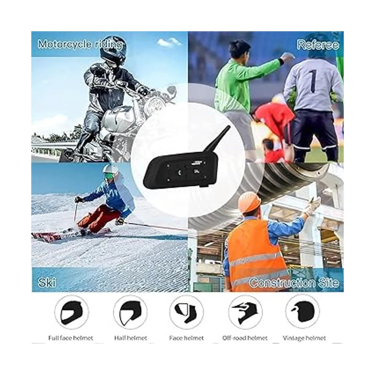 EJEAS V6 Intercomunicador Bluetooth para casco de_3