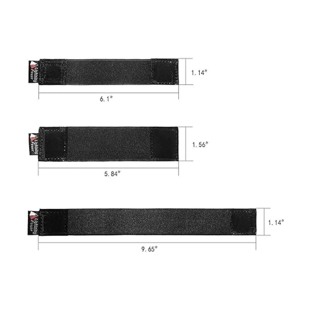 Paquete de 3 tamaños de correas de gancho y bucle cierre_3