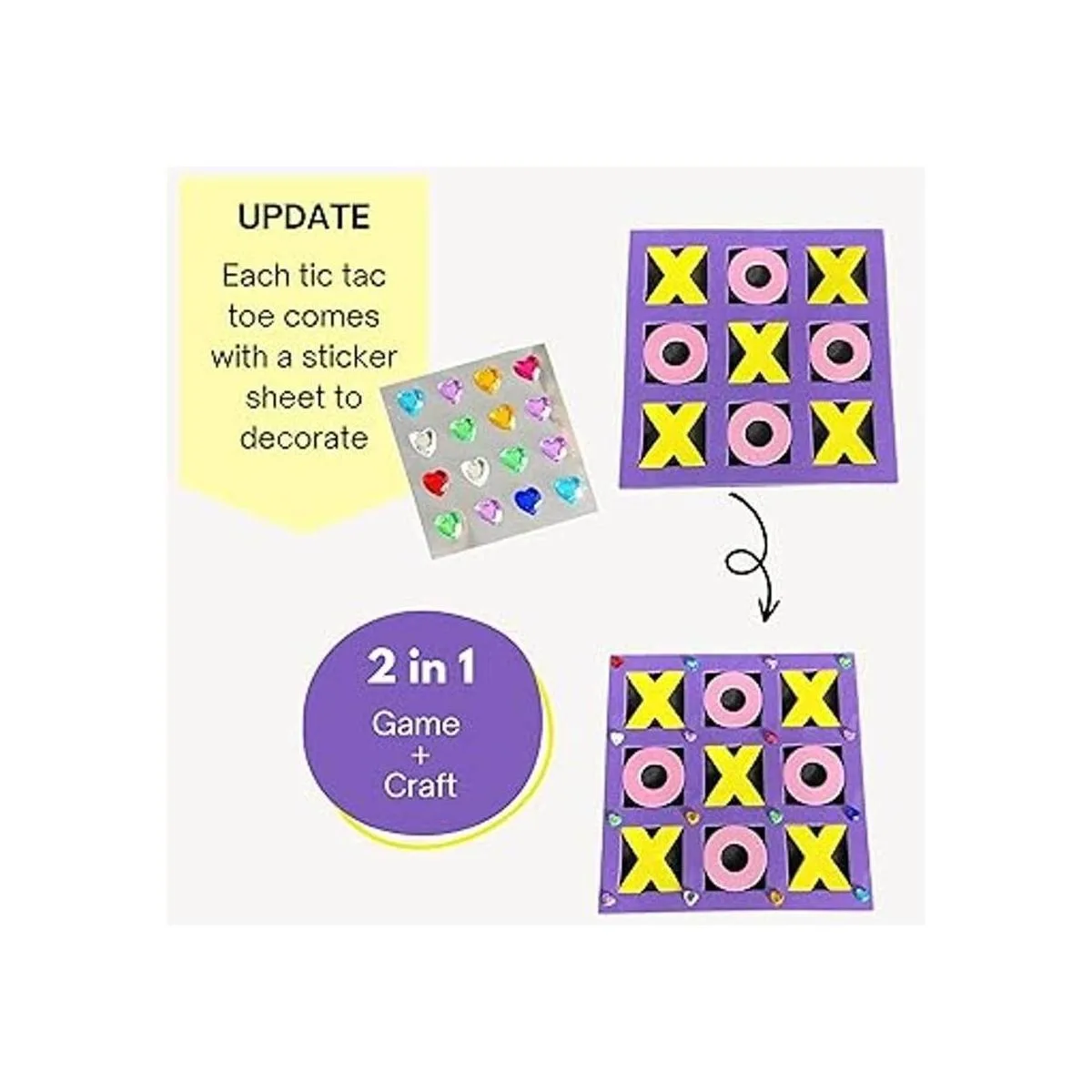 Tic Tac Toe Juego 24 unidades con calcomanías para_3