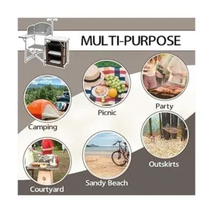 CampLand Mesa de cocina plegable portátil para exteriores_7