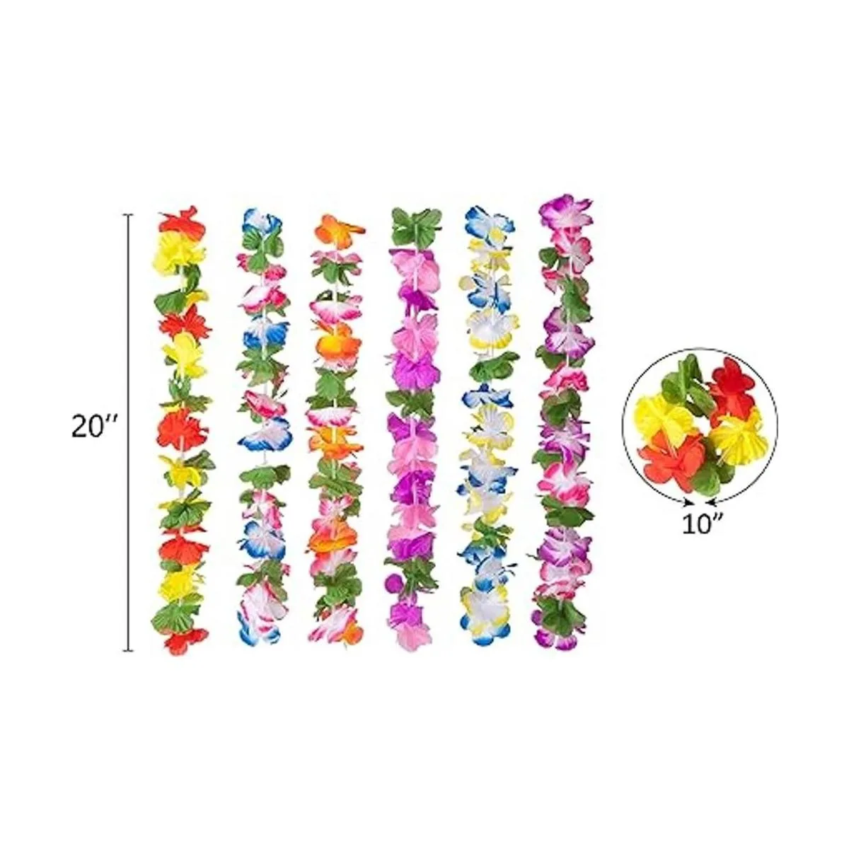 Jollylife 54 collares hawaianos Luau Leis con flores de_3