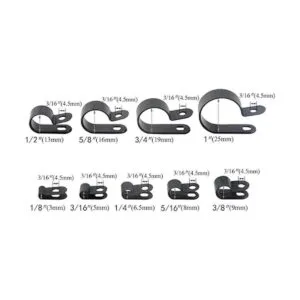 TOVOT 450 clips de alambre de nailon negro tipo R clips_3