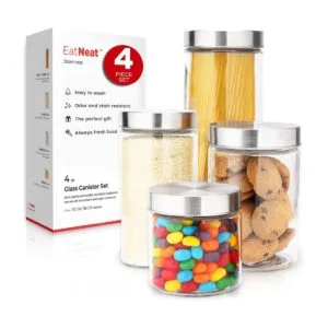 EatNeat Hermosos recipientes de cocina de vidrio de 4_1