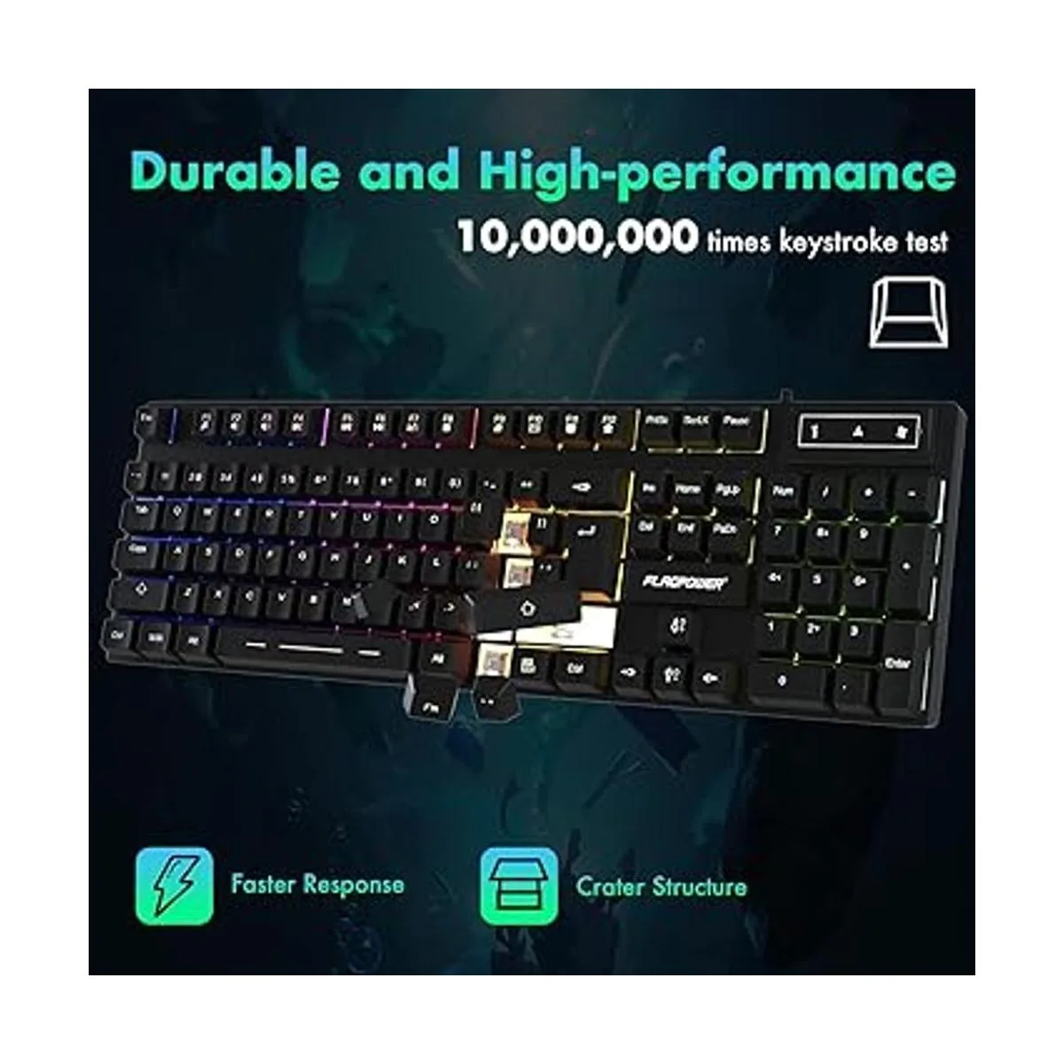 FLAGPOWER Combo de teclado RGB para juegos y mouse_5