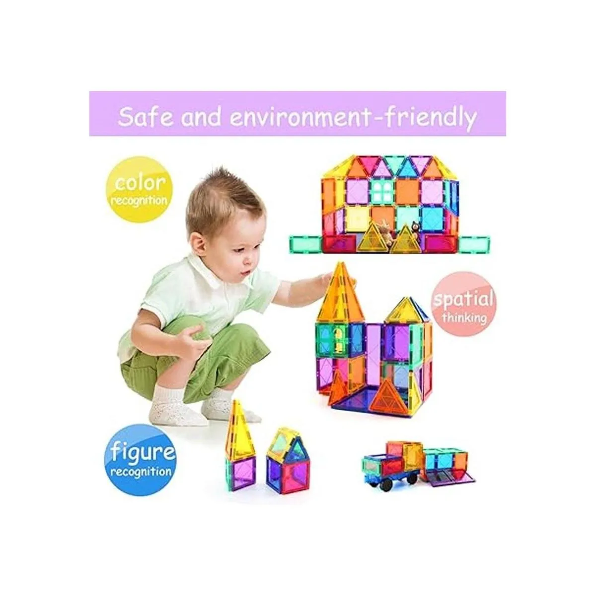 Children Hub Juego de 46 azulejos magnéticos Bloques de_3