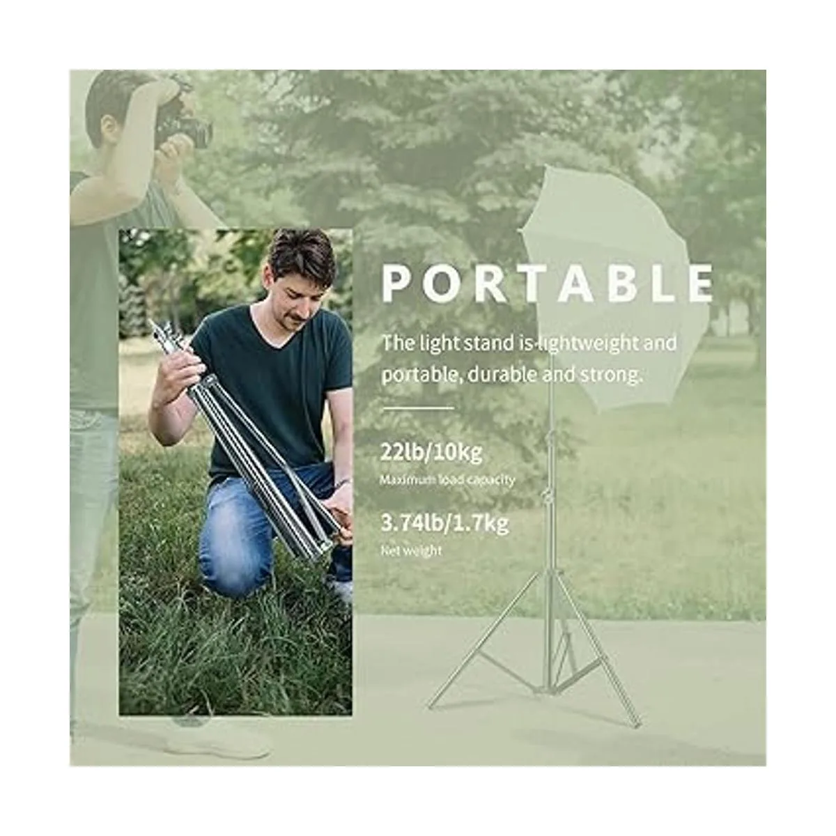 NEEWER Soporte de luz de acero inoxidable de 79_3