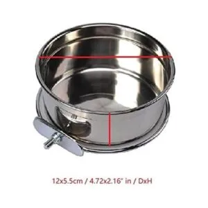 Cuenco de acero inoxidable con abrazadera para perros_2