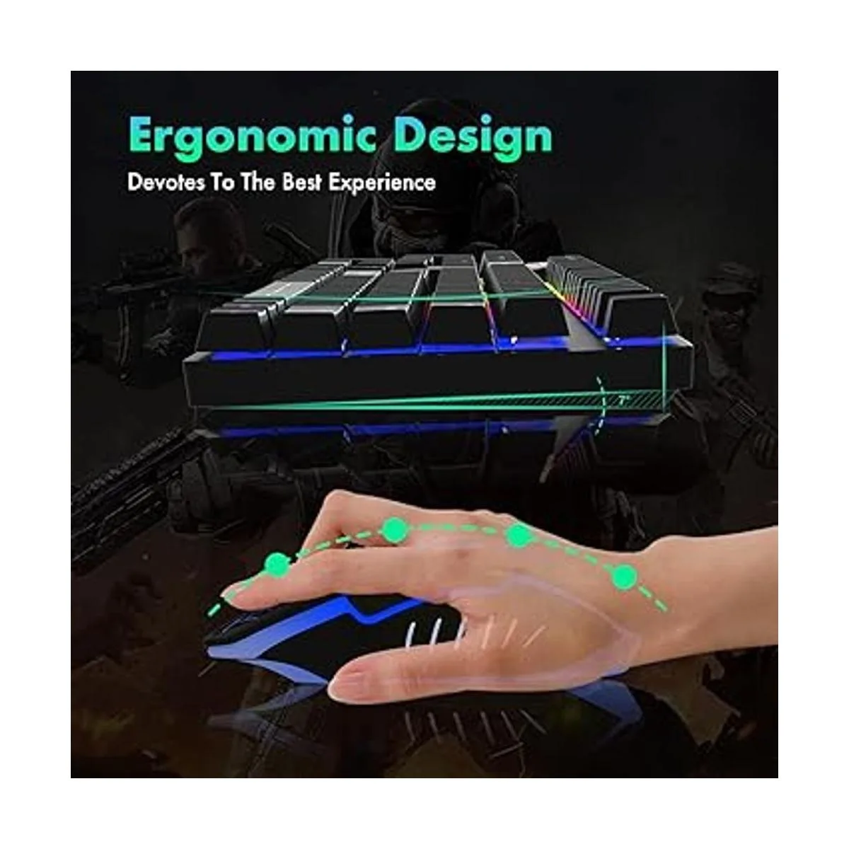 FLAGPOWER Combo de teclado RGB para juegos y mouse_3