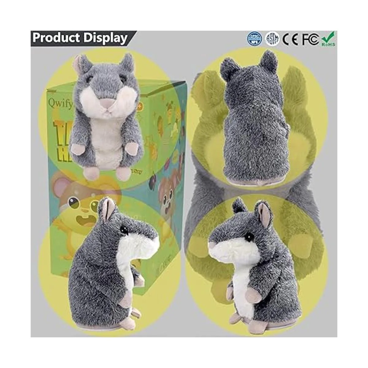 Apuppy Juguete de hámster que imita repite lo que le_3