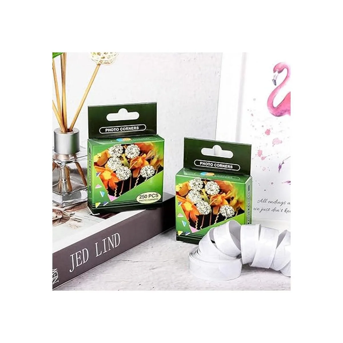 Esquinas de fotos autoadhesivas transparentes para_2