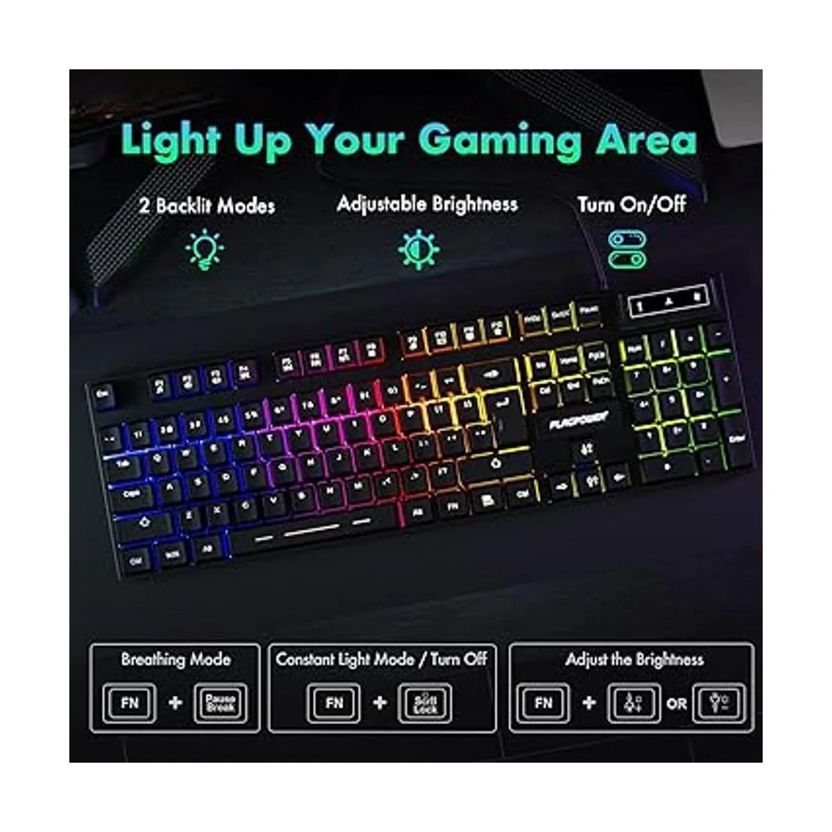 FLAGPOWER Combo de teclado RGB para juegos y mouse_2