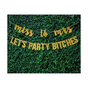 Juego de pancartas de Miss to Mrs Lets Party Bitches._7