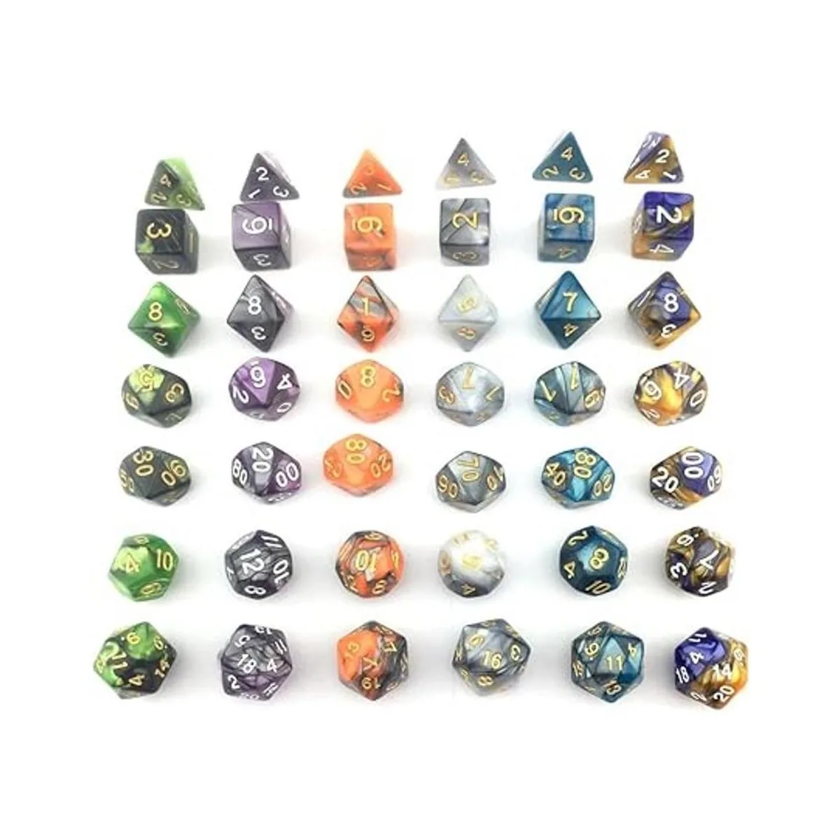 SmartDealsPro Juego de dados de poliedro de doble colores_3