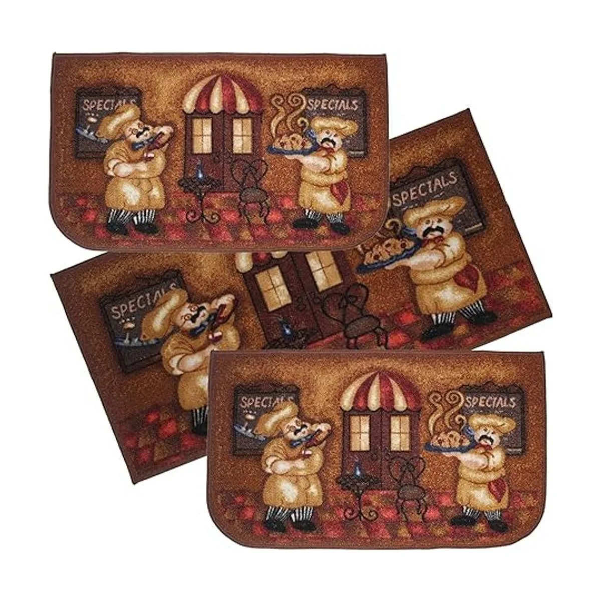 Tapete de cocina base de látex antiderrapante Juego de 3_3