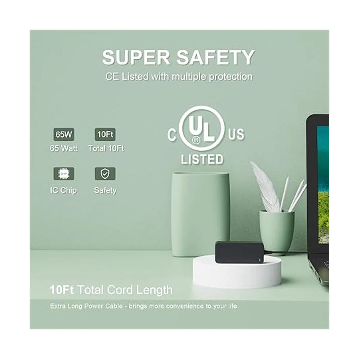 Cargador rápido USB C de 65 W y 45 W apto para HP Spectre_3